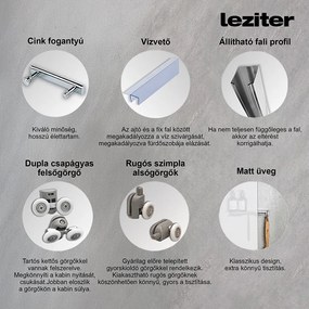 Spirit Matt 80x80x180 cm-es szögletes zuhanykabin, zuhanytálca nélkül