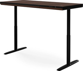 Elektromos ülő-álló íróasztal fiókkal és Qi vezeték nélküli töltővel fekete/dió, 1600 mm: ELLIS