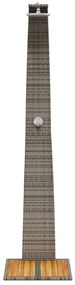 Szürke polyrattan és akácfa kültéri zuhanyzó 55 x 60 x 224 cm