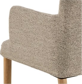 Bézs kárpitozott karfás étkezőfotel Zoe – Actona