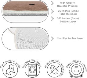 Barna-krémszínű mosható gyerek szőnyeg ø100 cm Teddy Bear – Mila Home