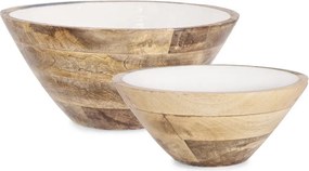 Fehér fa tál szett 2 db-os ø 30,5 cm Knossos – Yes Everyday