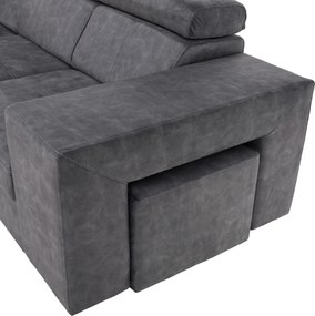 Ülőgarnitúra, szürke, balos, MALAGA