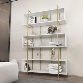könyvespolc Bruti - White, Gold