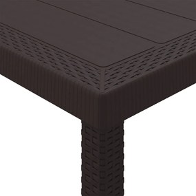 9 darabos kerti étkezőszett párnákkal Barna poly rattan