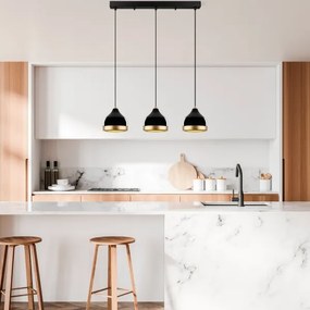 YILDO kábelre függesztett csillár 3xE27/40W/230V fekete/arany