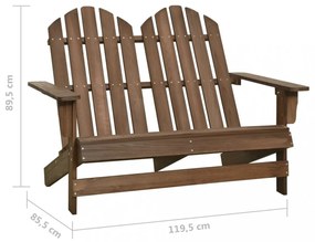 kétszemélyes barna tömör fenyőfa kerti adirondack szék