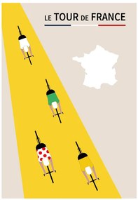 Illusztráció le Tour de France, Poster Paperago