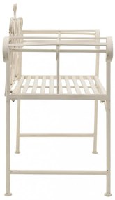 fehér antik fém kerti pad 132 cm