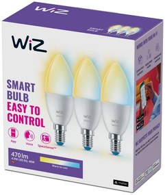 KÉSZLET 3x LED Dimmelhető izzó C37 E14/4,9W/230V 2700-6500K CRI 90 Wi-Fi - WiZ