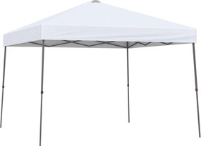 Outsunny 3x3m Összecsukható Kerti Napernyő Kerekes Hordtáskával, Vízálló Acél Váz Kültéri Napernyő Bulikhoz és Kempingezéshez, Fehér | Aosom