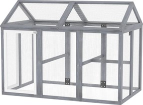 PawHut kültéri csirkekifutó, kb. 1,18 m² (140 x 88,5 x 106 cm), zárható ajtók, tömör fenyőváz, dróthálós kifutó 1–3 tyúknak | Aosom