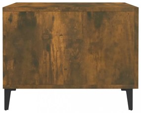 2 db füstös tölgy színű dohányzóasztal fém lábakkal 50x50x40 cm