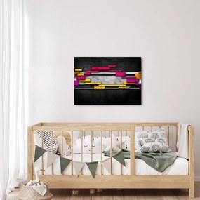 Egy kép a színes absztrakció fekete alapon (70x50 cm)