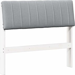 vidaXL Kárpitozott fejtámla Világosszürke 90 cm Tömör fenyőfa