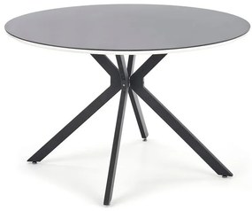Asztal Houston 753Fekete, Fehér, 76cm, Edzett üveg, Közepes sűrűségű farostlemez, Fém