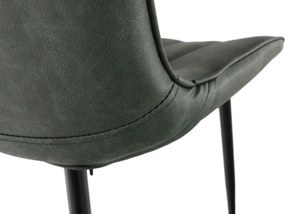 Szék, ekobőr zöld/fekete, HAZAL
