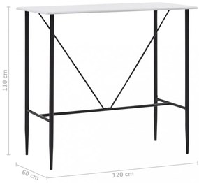 fehér MDF bárasztal 120 x 60 x 110 cm