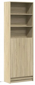 sonoma tölgy szerelt fa magasszekrény LED-ekkel 69x32,5x200 cm