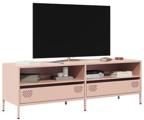 rózsaszín hidegen hengerelt acél TV-szekrény 135x39x43,5 cm