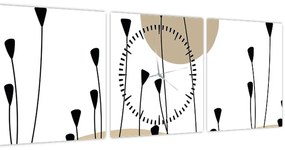 Kép - Grafikus rét N⁰2 (órával) (90x30 cm)