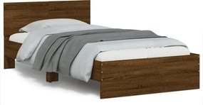 vidaXL barna tölgy színű fejtámlás ágykeret matrac nélkül 100 x 200 cm