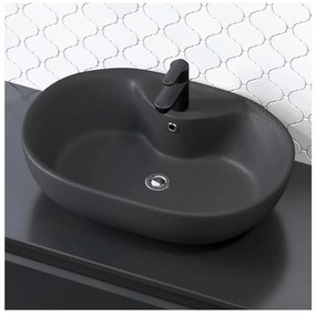 BATH DELUXE 06-060-08-02-00 - pulton álló mosdó TROMSO 59,5x41 cm kerámia/fekete