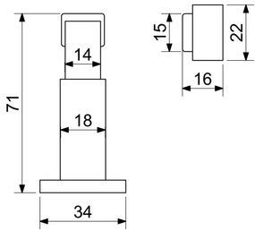 Mágneses ajtóütköző RDS.050, nikkel