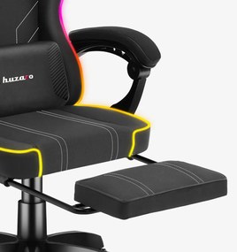 Gamer szék Space RGB lábtartóval fekete