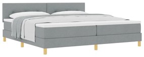 Box Spring Ágy Matraccal Világosszürke 200x200 cm Szövet