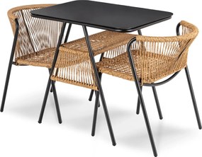 Kerti bútor szett barna/fekete színben – TRISTE