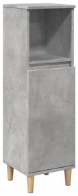 Betonszürke szerelt fa fürdőszobaszekrény 30 x 30 x 100 cm