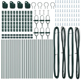 Kerítési Oszlopok 26 db Zöld Ø32 mm 100 cm Galvanizált Acél