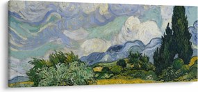 Kép - Vincent van Gogh, Wheat Field with Cypresses, reprodukciók (120x50 cm)