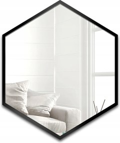 Hexa geometrikus tükör fekete Mdf keretben 150X173 falra szerelhető
