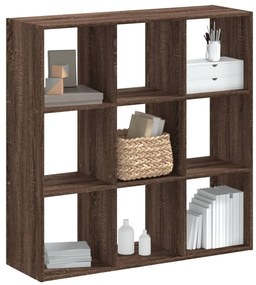 barna tölgy színű szerelt fa könyvespolc 102 x 32 x 102 cm