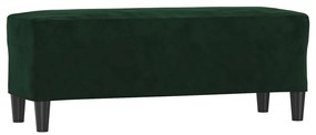 sötétzöld bársony pad 100x35x41 cm