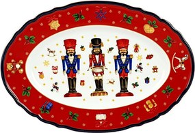 Ovális tál 32 cm piros |csendes ÉJ|Karácsonyi porcelán|Gumi