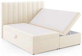 Bézs boxspring ágy tárolóhellyel 180x200 cm Gina – Milo Casa