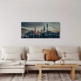 Város képe alkonyatkor (120x50 cm)