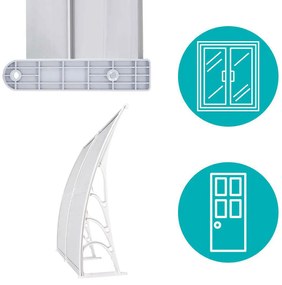 Műanyag előtető több méretben és színben-240x90 cm-fehér