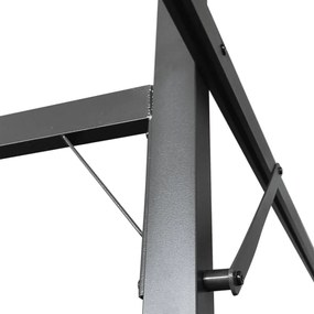 antracitszürke pergola behúzható tetővel 295 x 292 x 230 cm