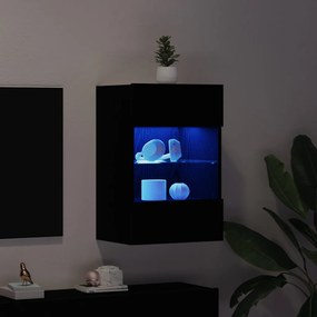 LED TV Szekrény Fekete Tölgy 40x30x60,5cm Szerelt Fa