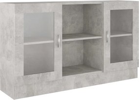 vidaXL betonszürke szerelt fa vitrinszekrény 120 x 30,5 x 70 cm