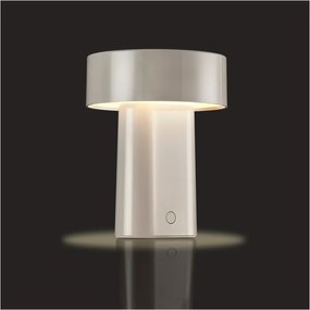 Szürkésbézs műanyag LED asztali lámpa (magasság 18 cm) Oblong – Zone