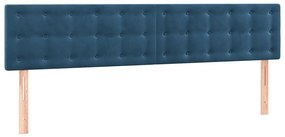 sötétkék bársony LED-es fejtámla 200x5x78/88 cm