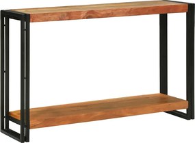 vidaXL Konzolasztal polcokkal Barna 120 x 33 x 75 cm Tömör Akácfa