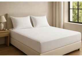 Fehér gumis renforcé pamut lepedő 200x140 cm Ranforce – Mila Home Luxury