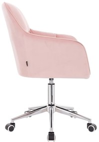 HR550K Rózsaszín modern velúr szék Krómozott lábbal