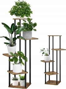 Virágágyás Fém 5 Szintes Emeletes Virágtartó Állvány Növények Virágok